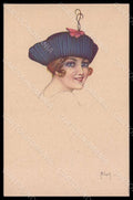 Artist Signed Miliotti Fashion Glamour Lady Art Deco serie 983-5 pc VK7620 - front