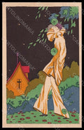 Artist Signed Scattina Pierrot Art Deco postcard VK7631 – fronte