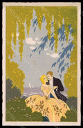 Artist Signed Meschini Lady Romantic Couple Art Deco serie 2286 pc VK7638 – fronte