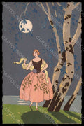 Artist Signed Meschini Lady Paper Moon Art Deco serie 2196 pc VK7639 – fronte