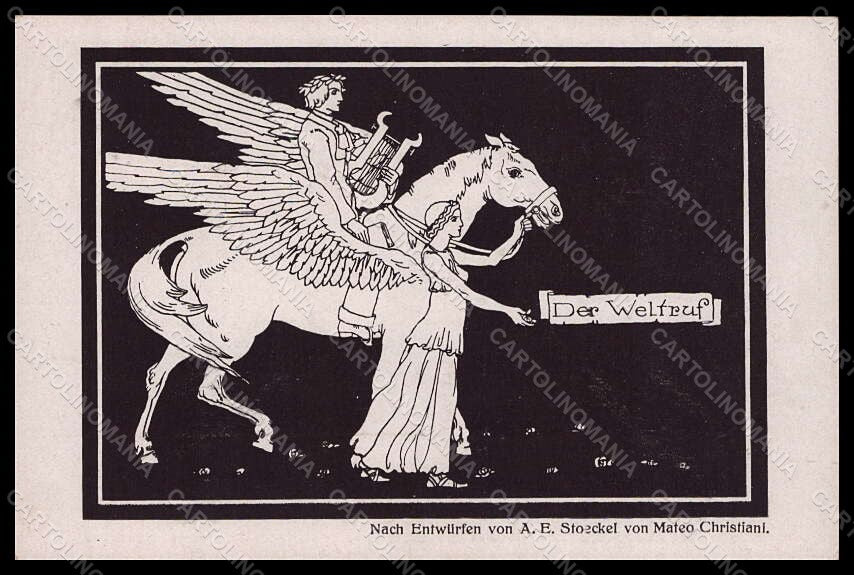 Artist Signed Christiani Mateo Pegasus Man Der Weltruf postcard VK7654 – fronte