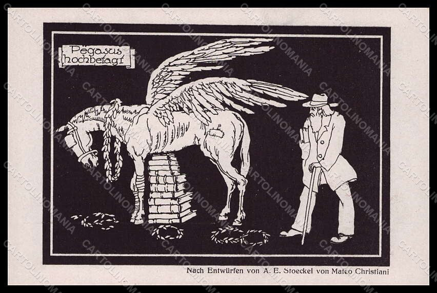 Artist Signed Christiani Mateo Pegasus Hochbefagi Man postcard VK7656 – fronte