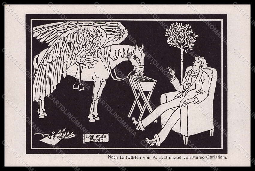 Artist Signed Christiani Mateo Pegasus Man Der Erste Erfolg postcard VK7659 – fronte