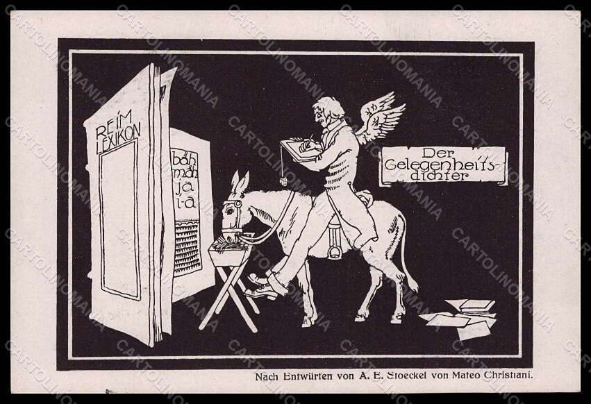 Artist Signed Christiani Mateo Pegasus Man Der Gelegenheits Dichter postcard VK7 – fronte