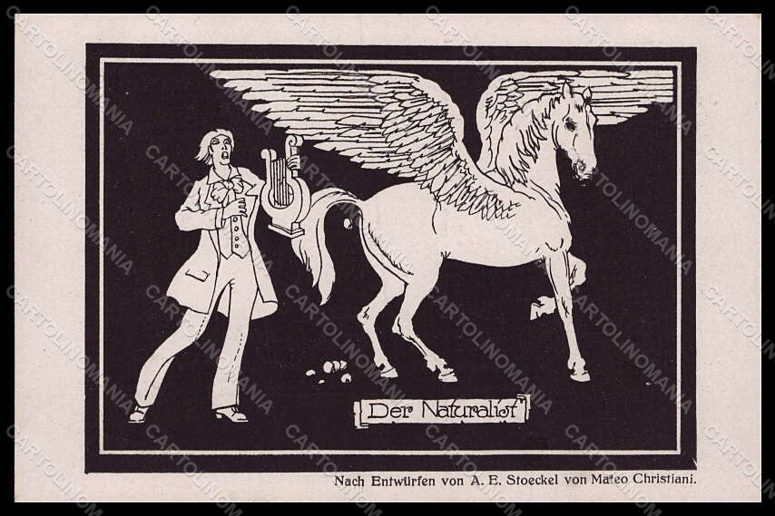 Artist Signed Christiani Mateo Pegasus Man Der Naturalist postcard VK7663 – fronte