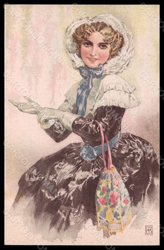 Artist Signed Bigliardi E. Fashion Glamour Lady serie 64 postcard VK7676 – fronte