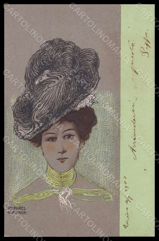 Artist Signed Kirchner R. Fashion Glamour Lady D.31/1-6 Art Nouveau pc VK7729 – fronte
