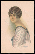 Artist Signed Salmoni G. Fashion Glamour Lady Flowers serie 902-6 pc VK7759 – fronte