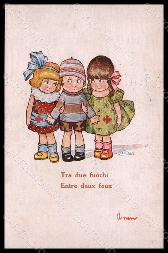 Artist Signed Bertiglia Aurelio Children serie 2014-4 postcard VK7767 – fronte