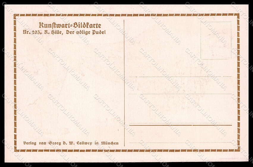 Artist Signed Hille R. H. Poodle Dog Der Adlige Pudel serie 203 postcard VK7773 – retro