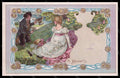 Artist Signed Schubert Lady Romantic Couple Art Nouveau serie 6-2 pc VK7776 – fronte
