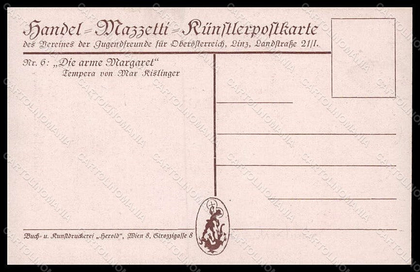 Artist Signed Kislinger Advertising Handel Mazzetti serie 6 pc VK7788 – retro