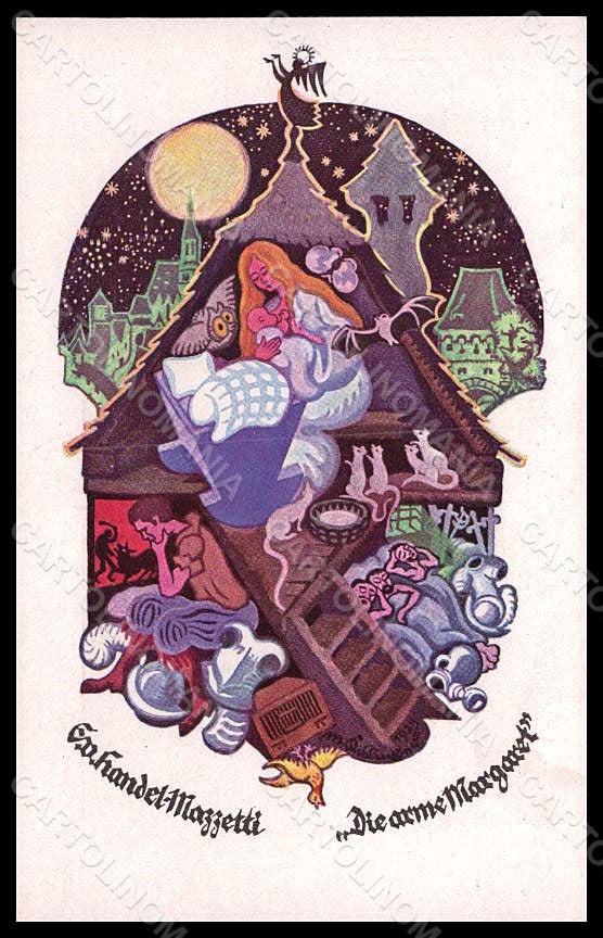 Artist Signed Kislinger Advertising Handel Mazzetti Paper Moon serie 5 pc VK7789 – fronte
