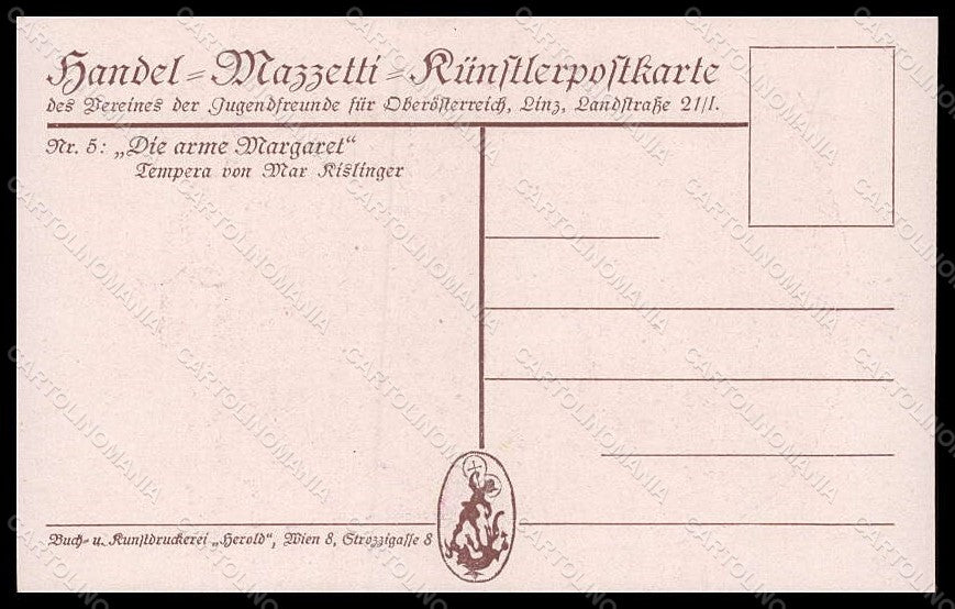 Artist Signed Kislinger Advertising Handel Mazzetti Paper Moon serie 5 pc VK7789 – retro