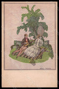 Artist Signed Steiner B. Lady Romantic Couple Garden MM Vienne 1344 pc VK7795 – fronte