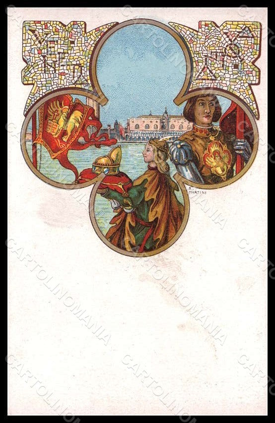 Artist Signed Martini Venetia Antiqua Venezia Art Nouveau postcard VK7801 – fronte