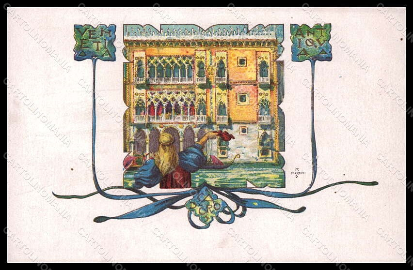 Artist Signed Martini Venetia Antiqua Venezia Art Nouveau postcard VK7804 – fronte