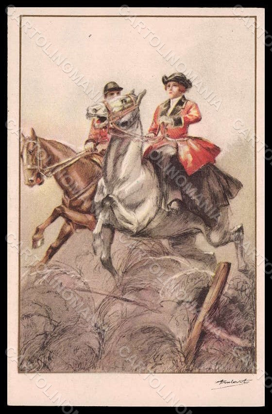 Artist Signed Ambart Sidesaddle Lady Horse serie 2555-2 pc VK7808 – fronte