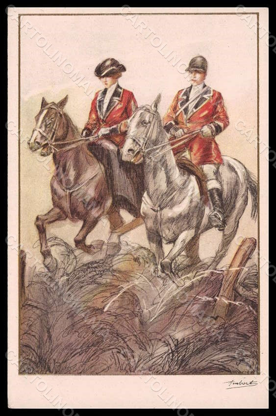 Artist Signed Ambart Sidesaddle Lady Horse serie 2555-3pc VK7809 – fronte