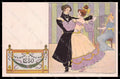 Artist Signed Lessieux Lady Couple 1830 Dance Harp Art Nouveau pc VK7822 – fronte