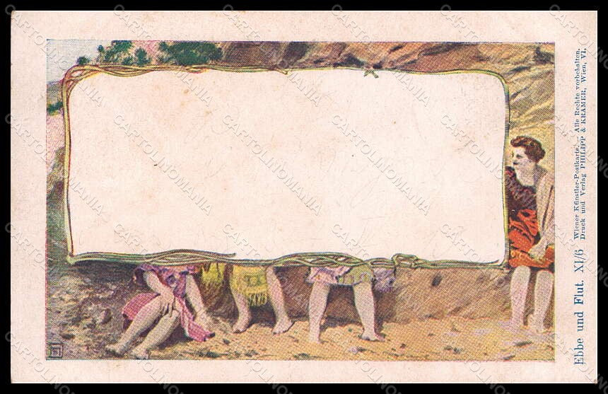 Artist Signed Hampel W. Lady Art Nouveau Philipp & Kramer serie XI-6 pc VK7850 – fronte