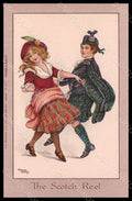 Artist Signed Hardy F. Children Girl Boy Dance The Scotch Reel 914E pc VK7869 – fronte
