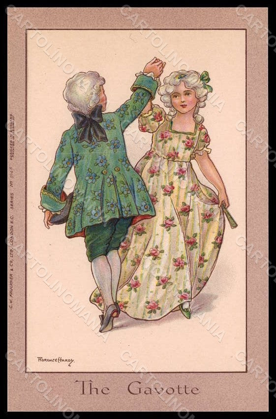 Artist Signed Hardy F. Children Girl Boy Dance The Gavotte serie 914B pc VK7871 – fronte