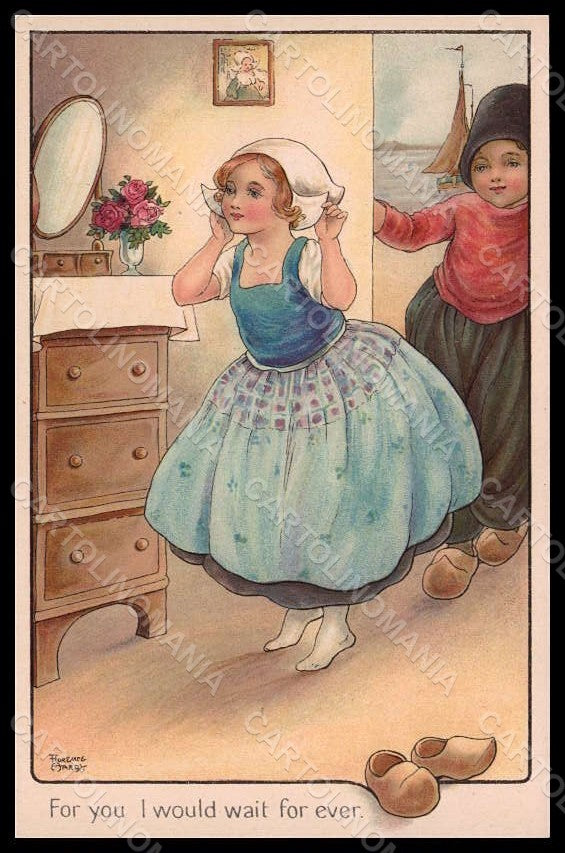 Artist Signed Hardy F. Dutch Children Girl Boy serie 1420C postcard VK7884 – fronte