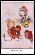 Artist Signed Preston C. Girl Child Dog Stop Flirting serie 1523-4 pc VK7889 – fronte