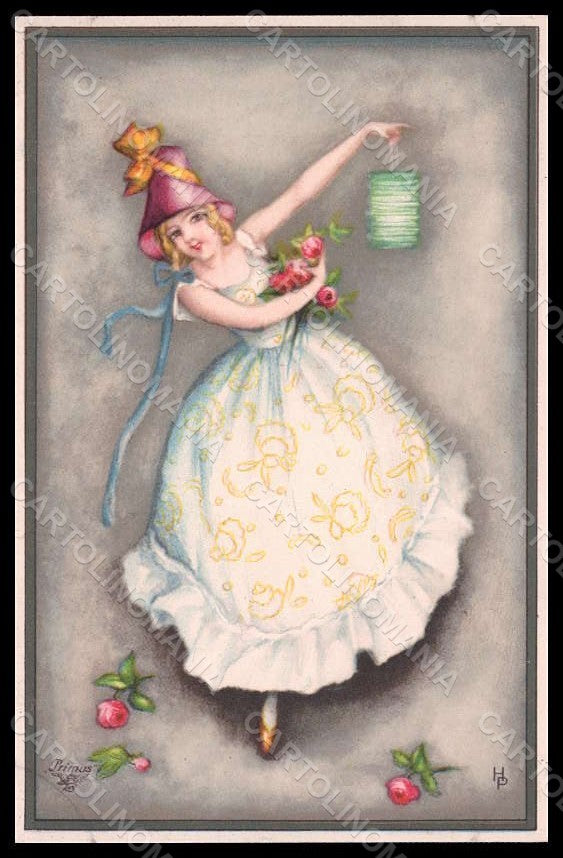 Artist Signed Petersen H. Dance Girl serie 2080 postcard VK7894 – fronte