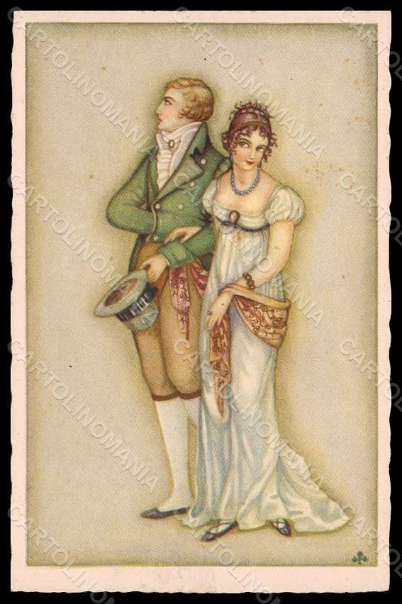 Artist Signed Dalmonte Fashion Glamour Lady Cromantic Couple serie 504 pc VK7897 – fronte