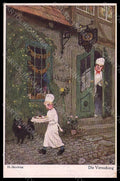 Artist Signed Skarbina H. Child Dog Cake Die Versuchung serie 6002 pc VK7902 – fronte