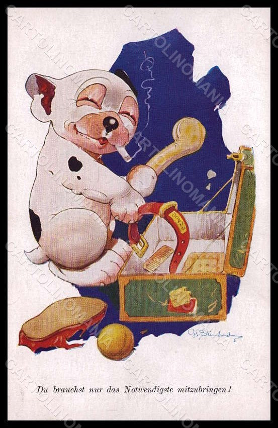 Artist Signed Studdy Bonzo Dog French Bulldog serie 2542 postcard VK7908 – fronte