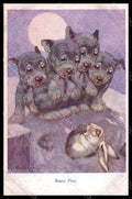 Artist Signed Studdy Bogey Four French Bulldog serie 1027 postcard VK7912 – fronte