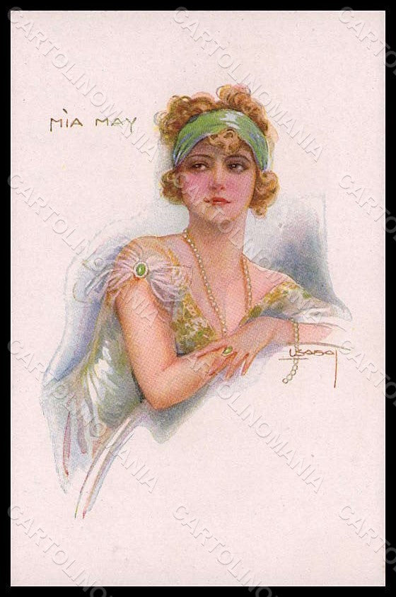 Artist Signed Usabal L. Lady Actress Mia May serie 335-1 postcard VK7918 – fronte