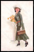 Artist Signed Usabal L. Fashion Glamour Lady serie 316-3 postcard VK7919 – fronte