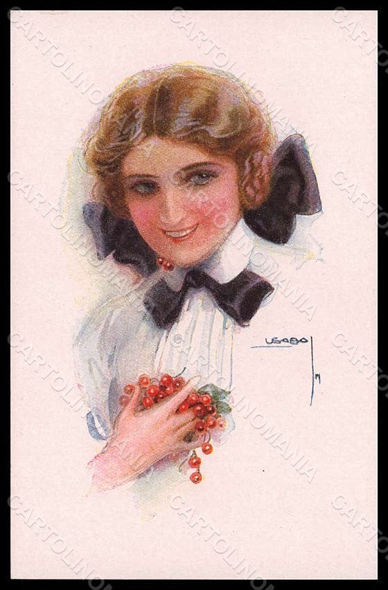 Artist Signed Usabal L. Fashion Glamour Lady serie 333-6 postcard VK7921 – fronte