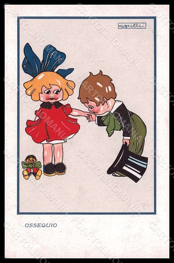 Artist Signed Sgrilli Children Ossequio Respect serie 32-2 postcard VK7932 – fronte