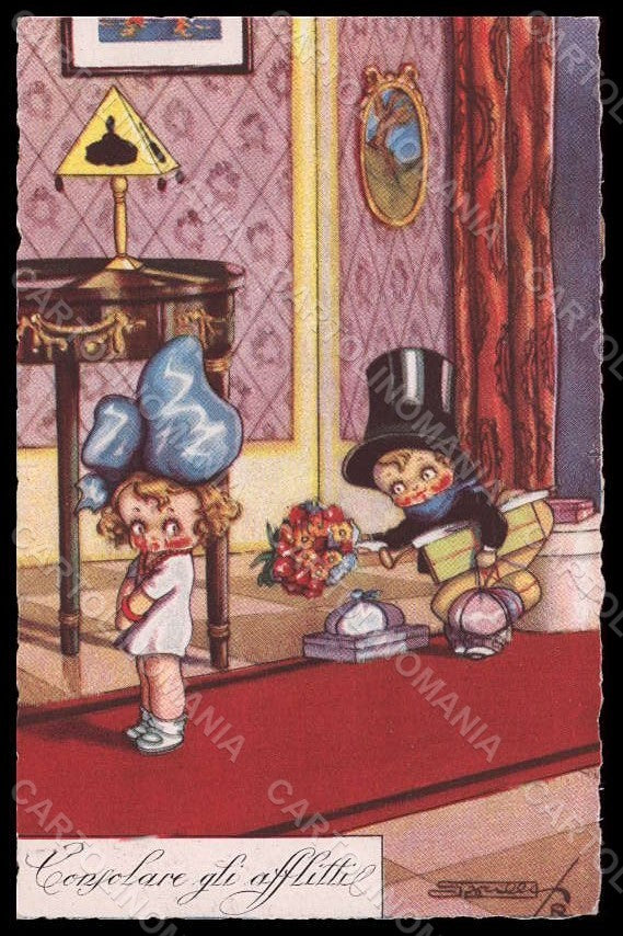 Artist Signed Sgrilli Children Consolare gli Afflitti serie 1829-1 pc VK7933 – fronte