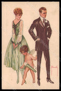 Artist Signed Pinochi Fashion Glamour Lady Man Cupid serie 111-1 pc VK7940 – fronte