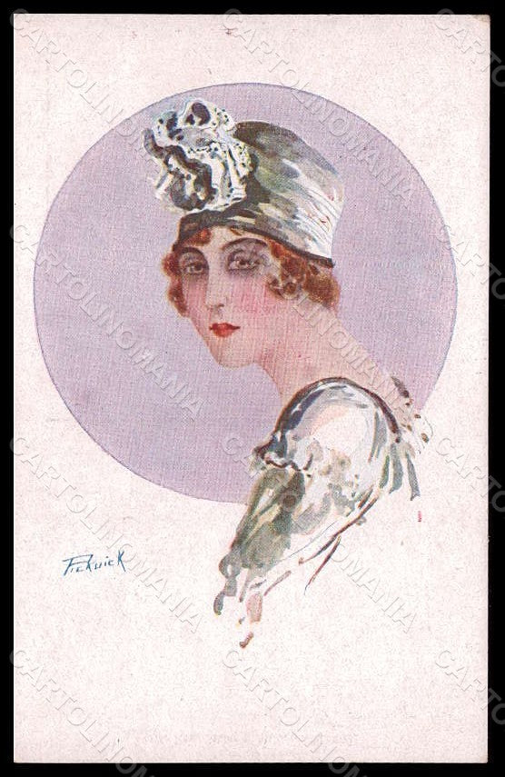 Artist Signed Pickuick Fashion Glamour Lady serie 4094 postcard VK7941 – fronte