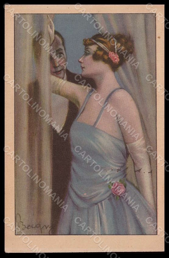 Artist Signed Bagni Fashion Glamour Lady serie 2214 postcard VK7944 – fronte