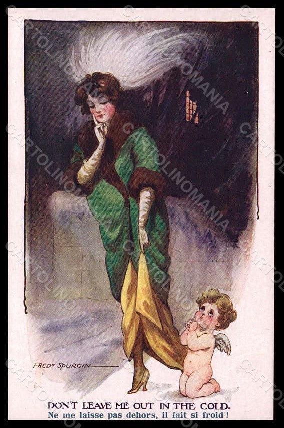 Artist Signed Spurgin F. Fashion Glamour Lady Cupid serie 543 postcard VK7948 – fronte