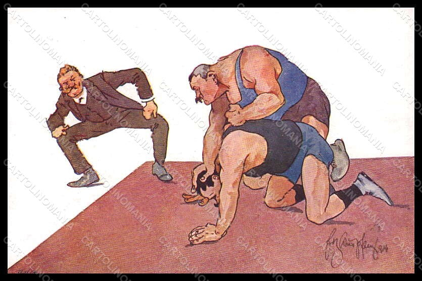Artist Signed Schonpflug F. Fight Lotta Sport Men BKWI 492-6 postcard VK7968 – fronte