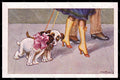 Artist Signed Bertiglia A. Fashion Lady Boot Dog Art Deco serie 2022-4 pc VK7974 – fronte