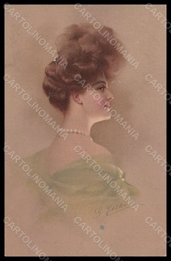 Artist Signed Ellka Fashion Glamour Lady MM Vienne 443 postcard VK7979 – fronte
