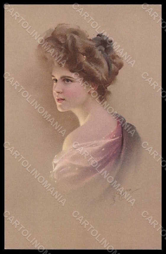 Artist Signed Ellka Fashion Glamour Lady MM Vienne 443 postcard VK7980 – fronte