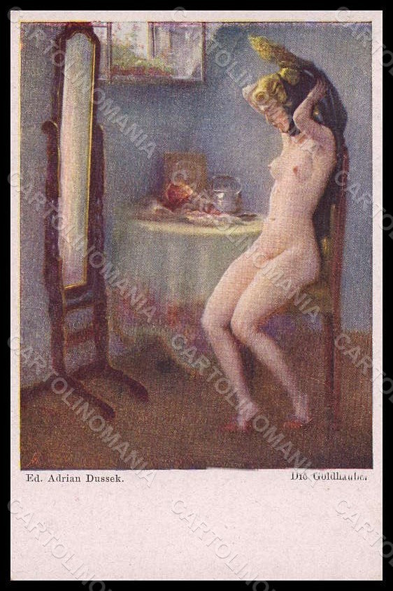 Artist Signed Dussek A. Nude Risque Lady serie 62 postcard VK7995 – fronte