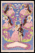 Artist Signed List W. Lady Romantic Couple Dance BKWI 4655-3 postcard VK8001 – fronte