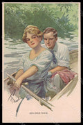 Artist Signed Feiertag ? Lady Romantic Couple BKWI 535-1 postcard VK8004 – fronte